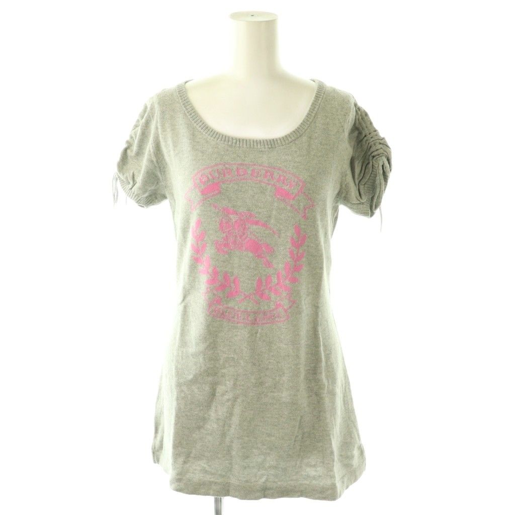 バーバリーブルーレーベル BURBERRY BLUE LABEL 半袖 ロゴニット