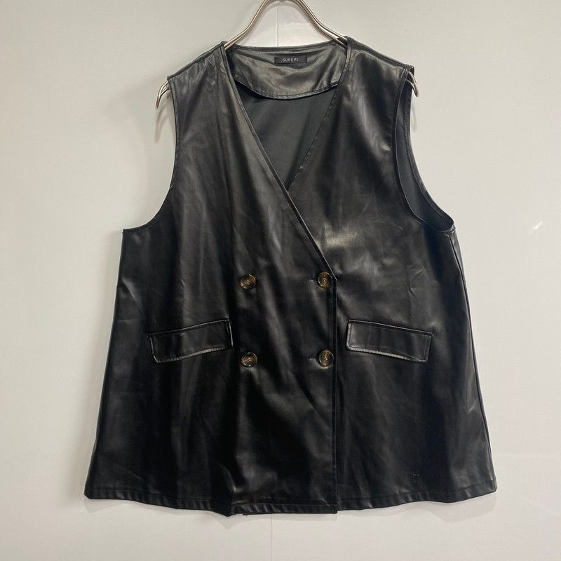 SUREVE シュリーブ 462639 フェイクレザー ダブルボタンジレ トップス 