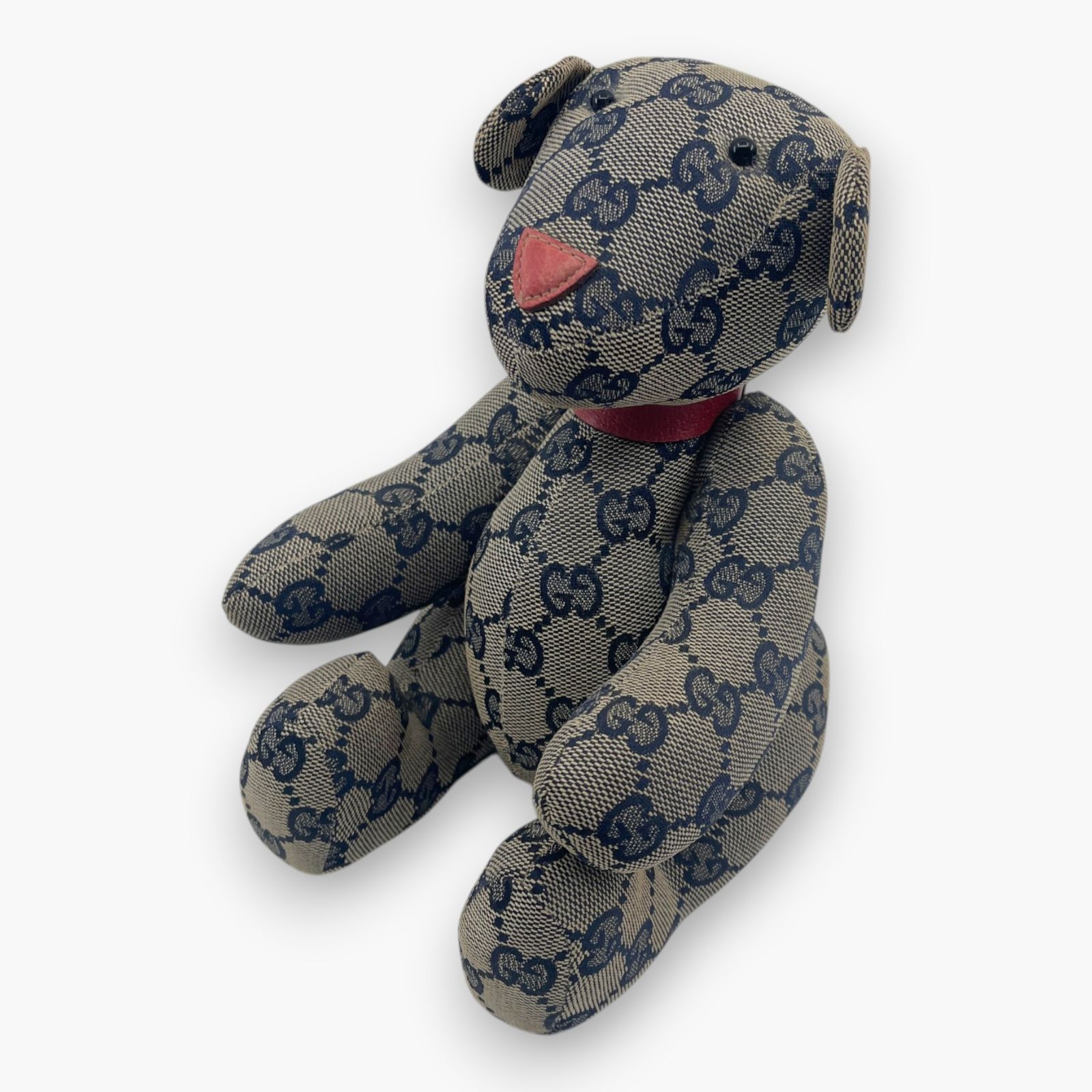 希少】グッチ GGキャンバス テディベア ぬいぐるみ ベージュ×ネイビー