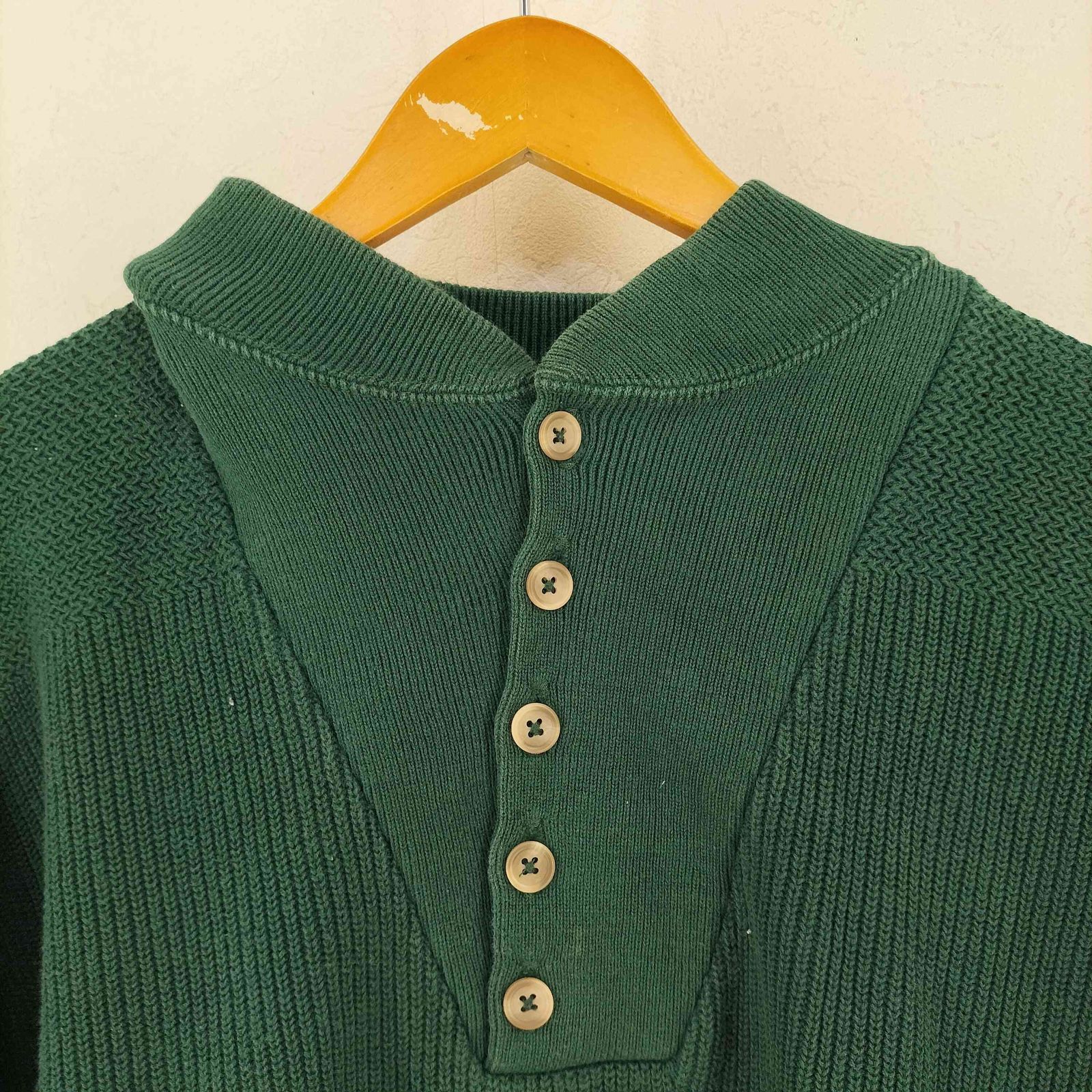 エルエルビーン L.L.Bean 80S USA製 ヘンリーネック コットンニット 