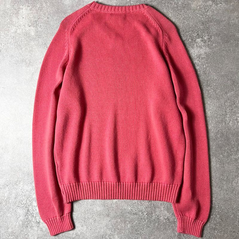 90s USA製 LAND'S END 無地 コットン ニット セーター M / 90年代