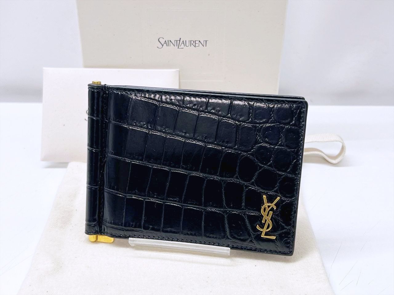 美品 SAINT LAURENT サンローラン タイニーカサンドラ クロコダイル