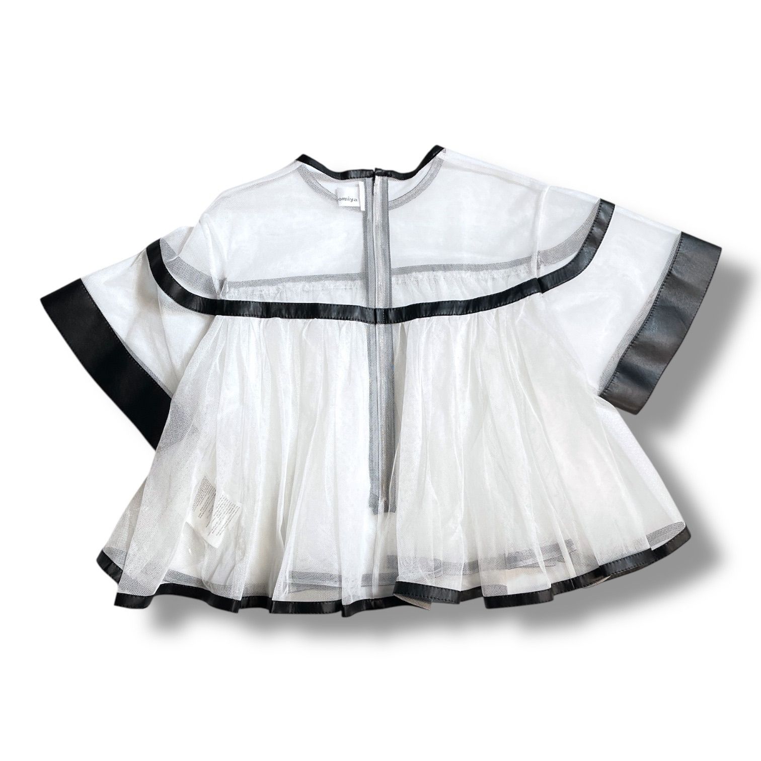 noir kei ninomiya ノワールケイニノミヤ チュールブラウス レザー 