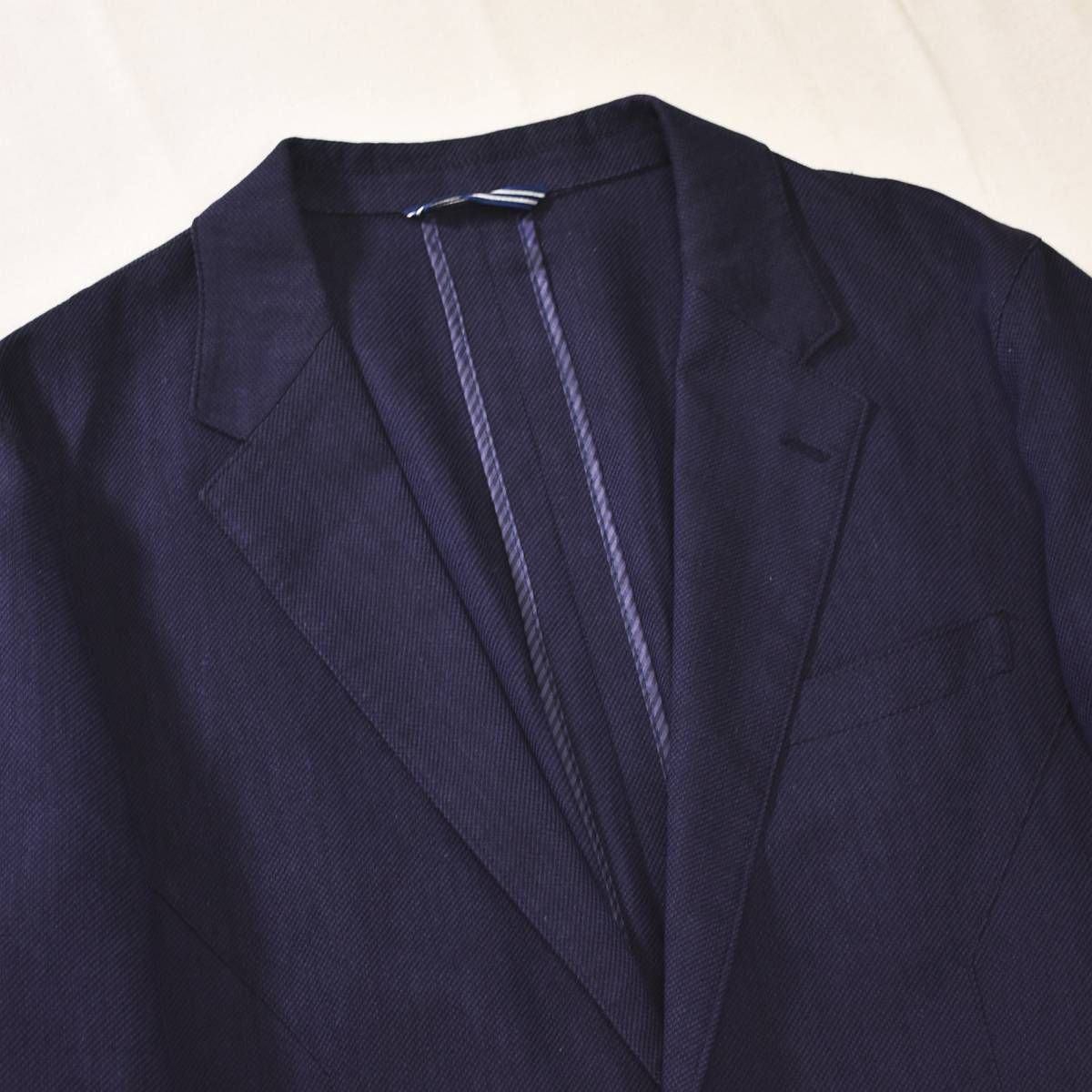 美品】 ランバン オン ブルー LANVIN en Bleu リネン 混紡 2B シングル 