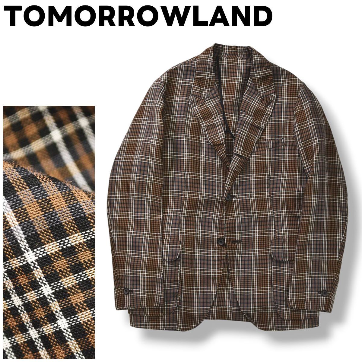 清涼】 日本製 トゥモローランド TOMORROWLAND ラミー 苧麻 素材 段 