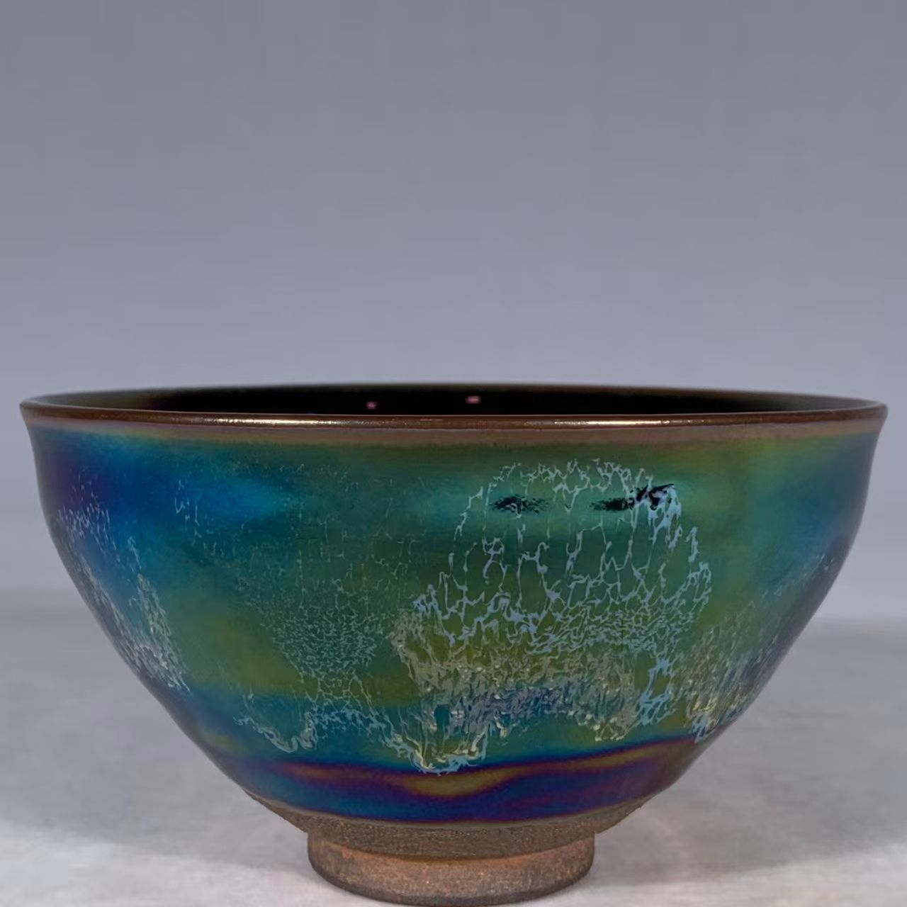 宋時代　建窑　曜変天目 陶磁器 中国古美術 時代物　旧家蔵出し 中国古美術 宋代 建窯 曜変 七彩絵天目盞 茶碗 食器 茶道具 工芸品 古