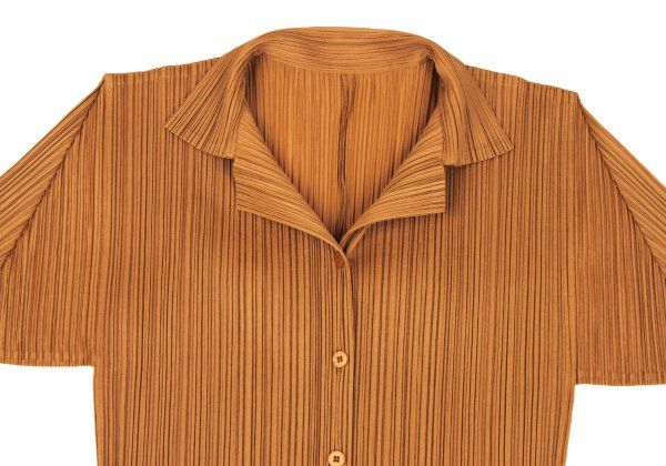 プリーツプリーズPLEATS PLEASE プリーツオープンカラー半袖シャツ