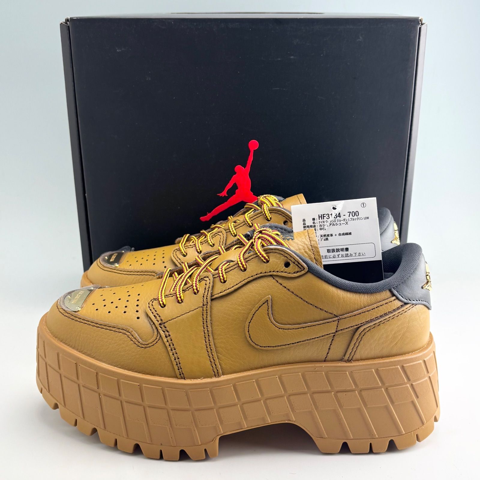 未使用品 W NIKE AIR JORDAN 1 BROOKLYN LOW WHEAT HF3184-700 us7.5