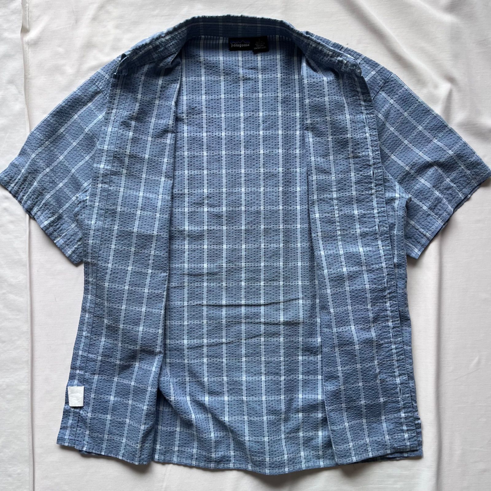 パタゴニア patagonia 半袖シャツ シアサッカー ちりめん 黒タグ 00s