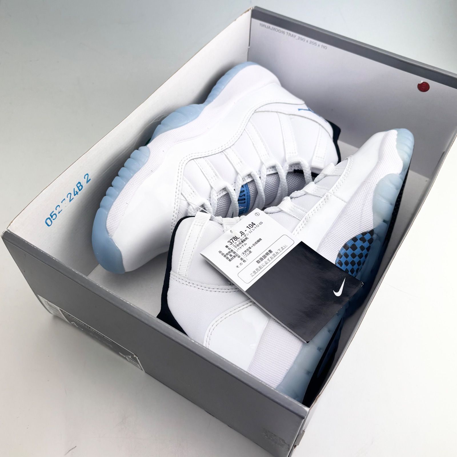 未使用品 NIKE AIR JORDAN 11 RETRO (GS) LEGEND BLUE 378038-104 us4Y 