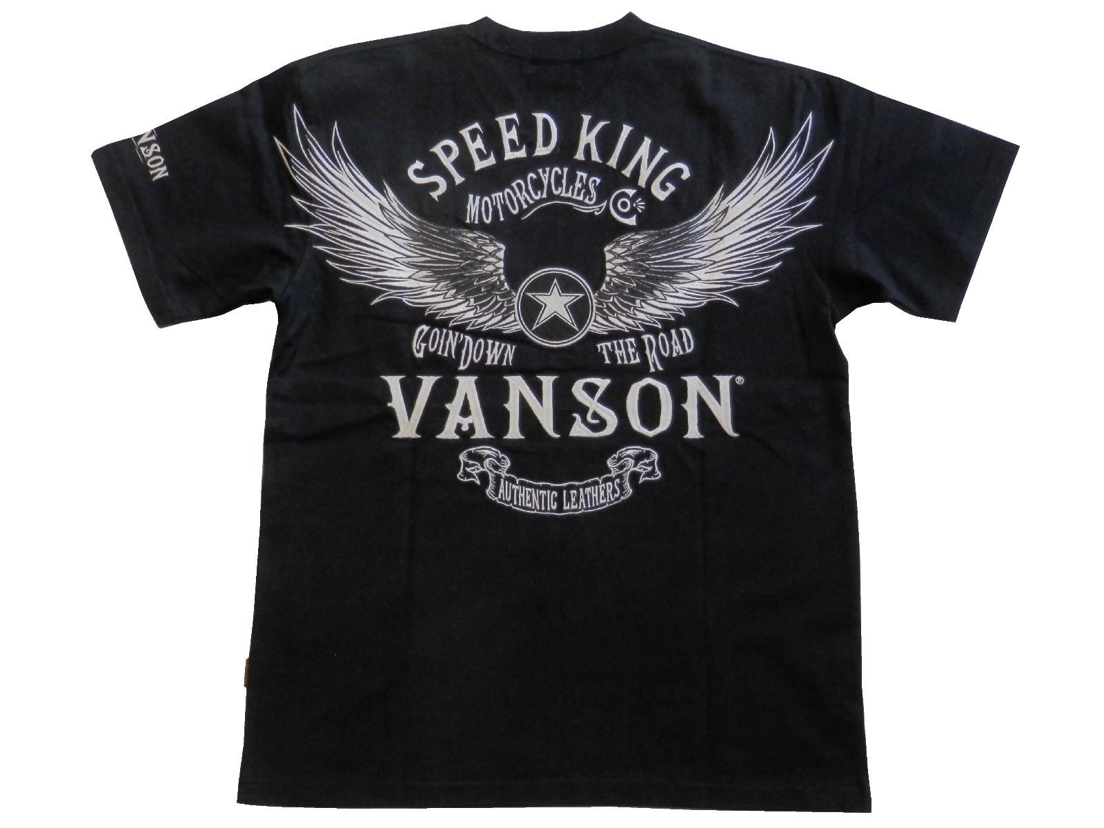 バンソン VANSON | &frasl; 半袖Tシャツ Tシャツ - Shopping Web Motobluez ブランド別,VANSON／バンソン,半袖Ｔシャツ 半袖 NVST-2418 刺繍天竺半袖Tシャツ VANSON(バンソン) ワッペン