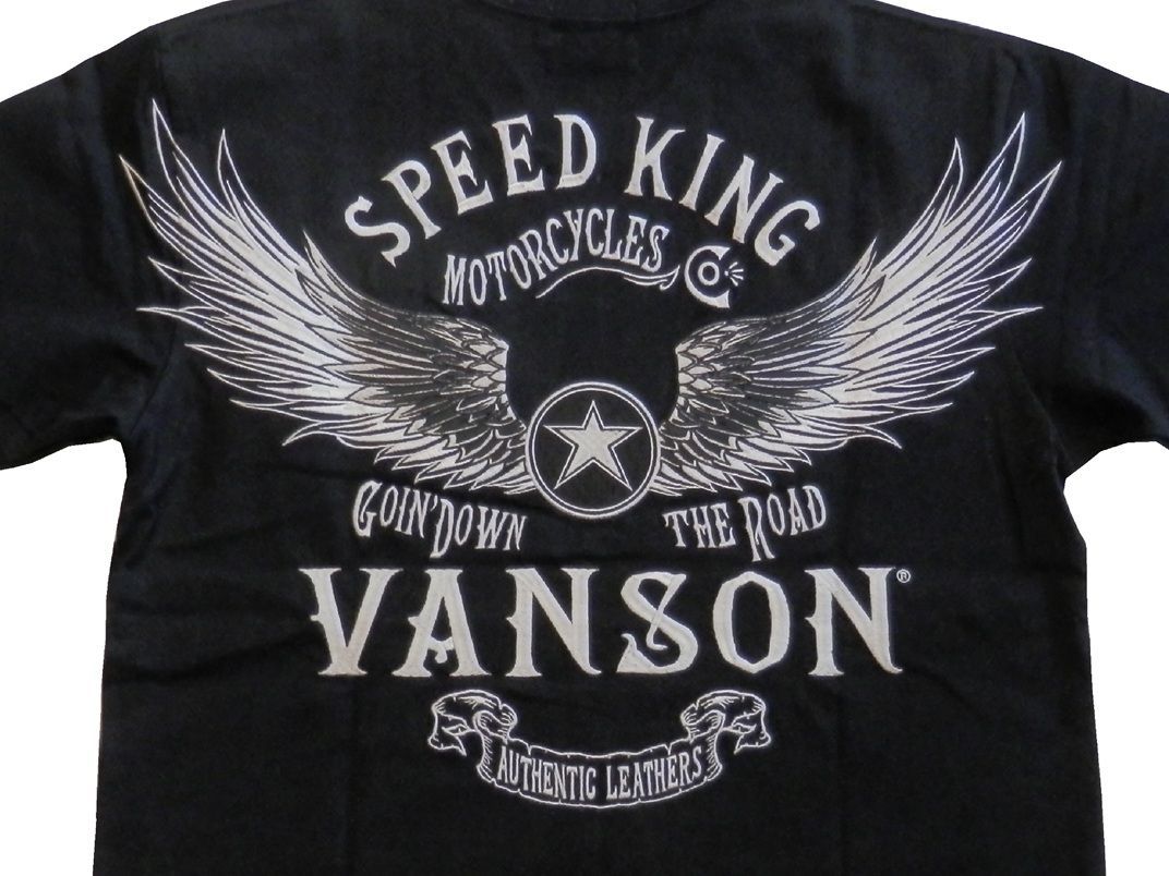 バンソン VANSON | &frasl; 半袖Tシャツ Tシャツ - Shopping Web Motobluez ブランド別,VANSON／バンソン,半袖Ｔシャツ 半袖 NVST-2418 刺繍天竺半袖Tシャツ VANSON(バンソン) ワッペン