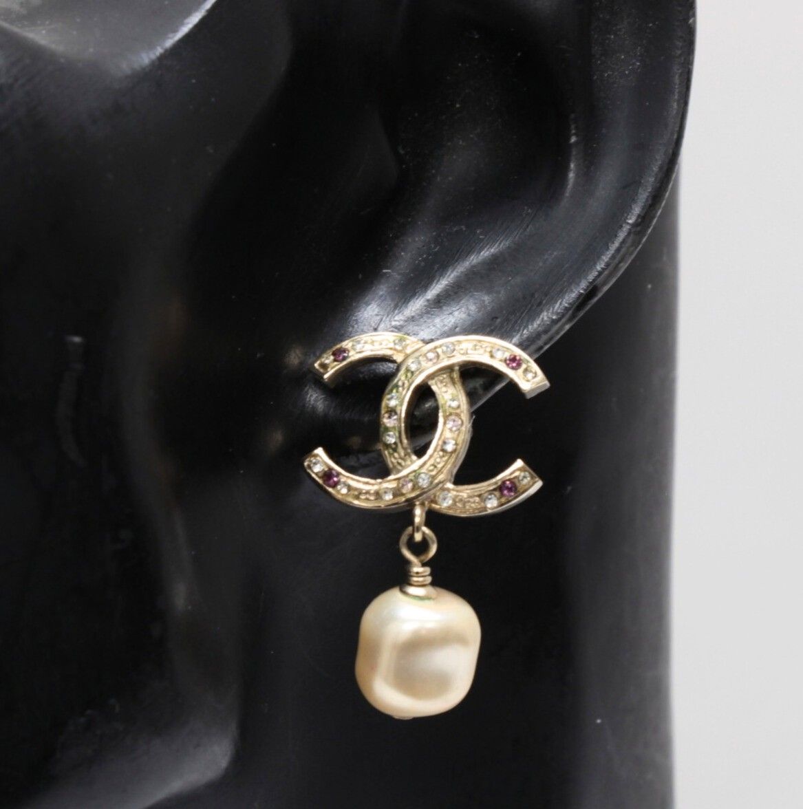 シャネル CHANEL きらきら ココマーク スイングパール ピアス 片耳