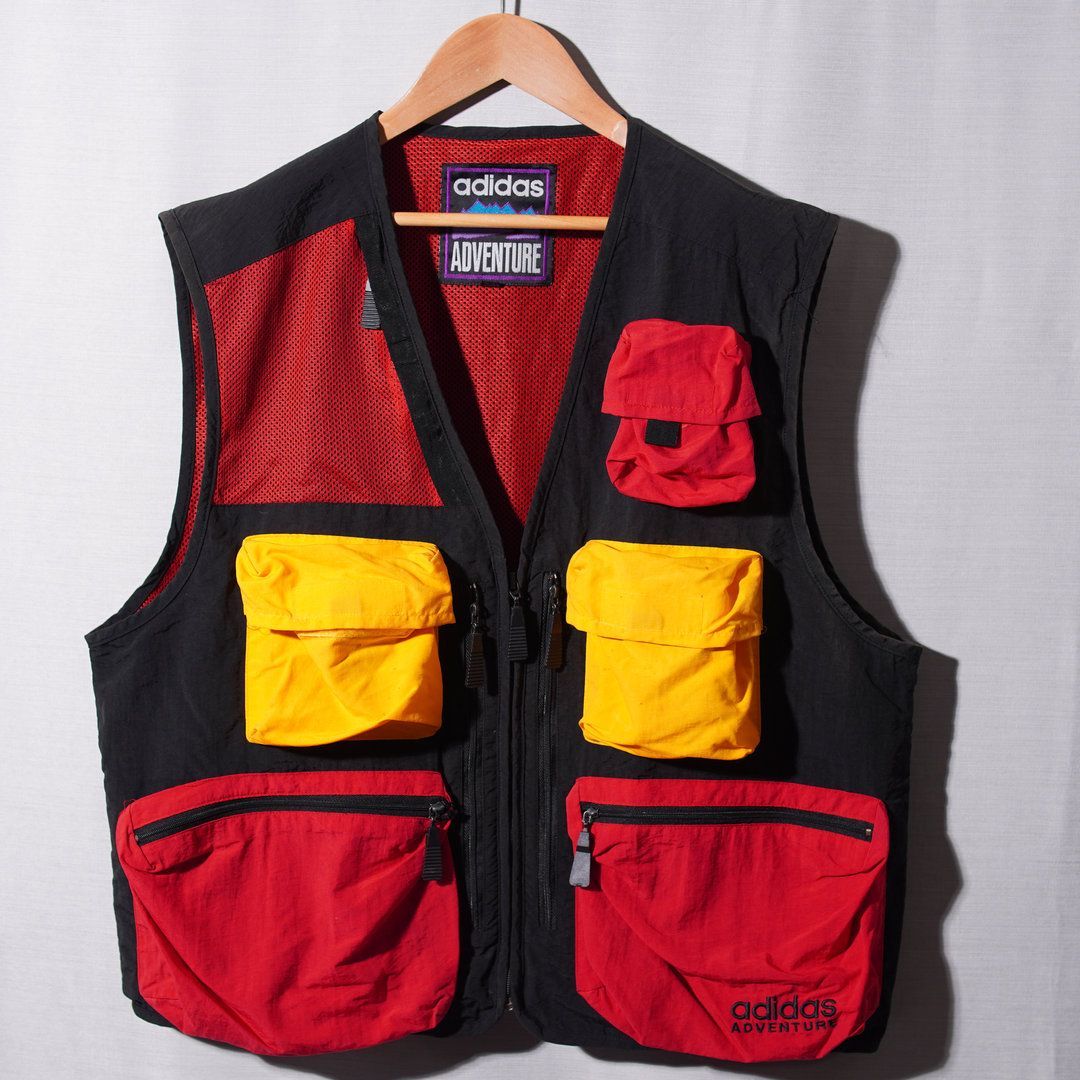  90s ビンテージ adventure フィッシング ベスト 90s アディダス アドベンチャー adidas ADVENTURE ナイロン ベスト XL