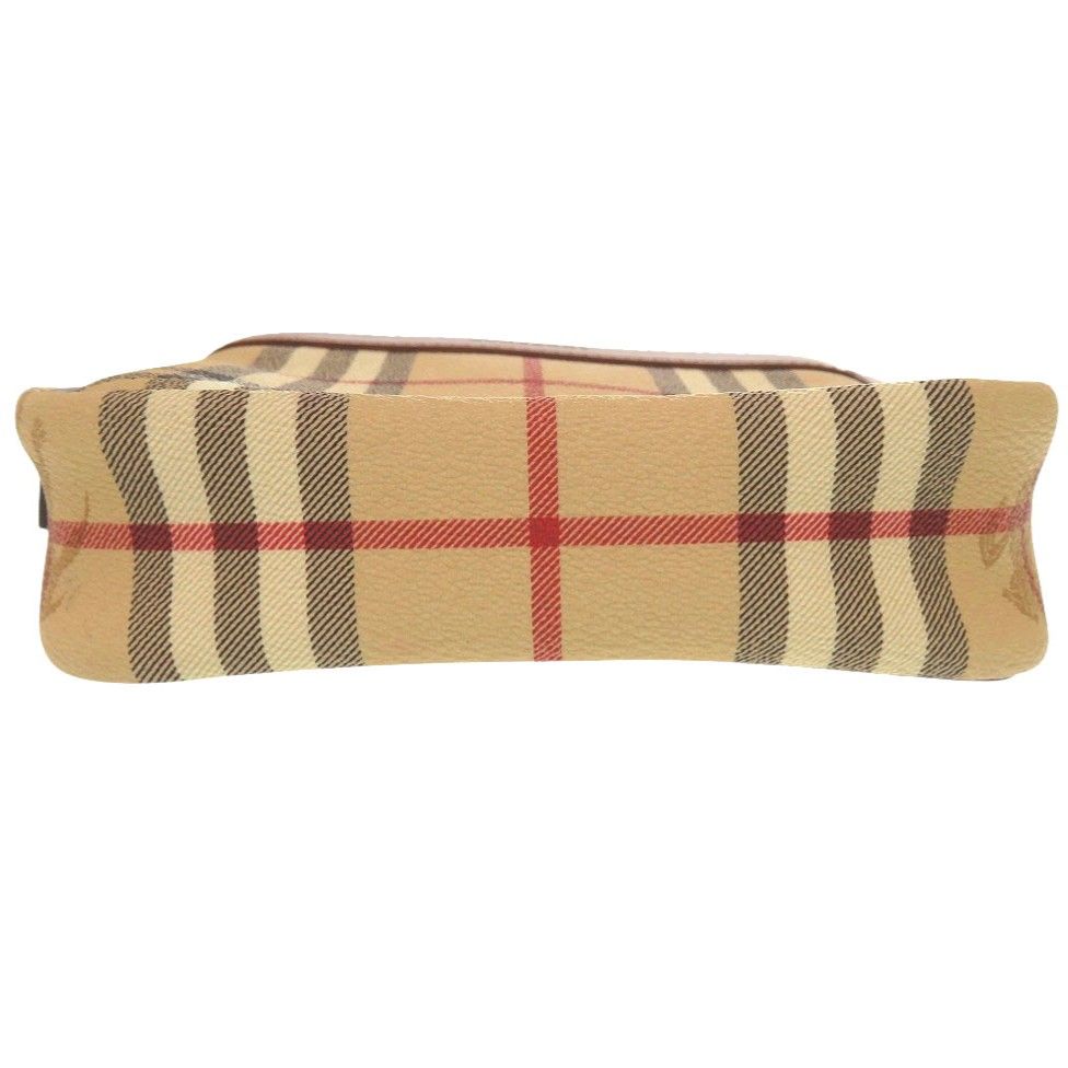 美品 バーバリー ヘイマーケットチェック Haymarket T0401 ゴールド金具 レザー キャンバス ベージュ レッド ブラック ショルダーバッグ 0936【中古】BURBERRY 美品 バーバリー ヘイマーケットチェック Haymarket T0401 ゴールド