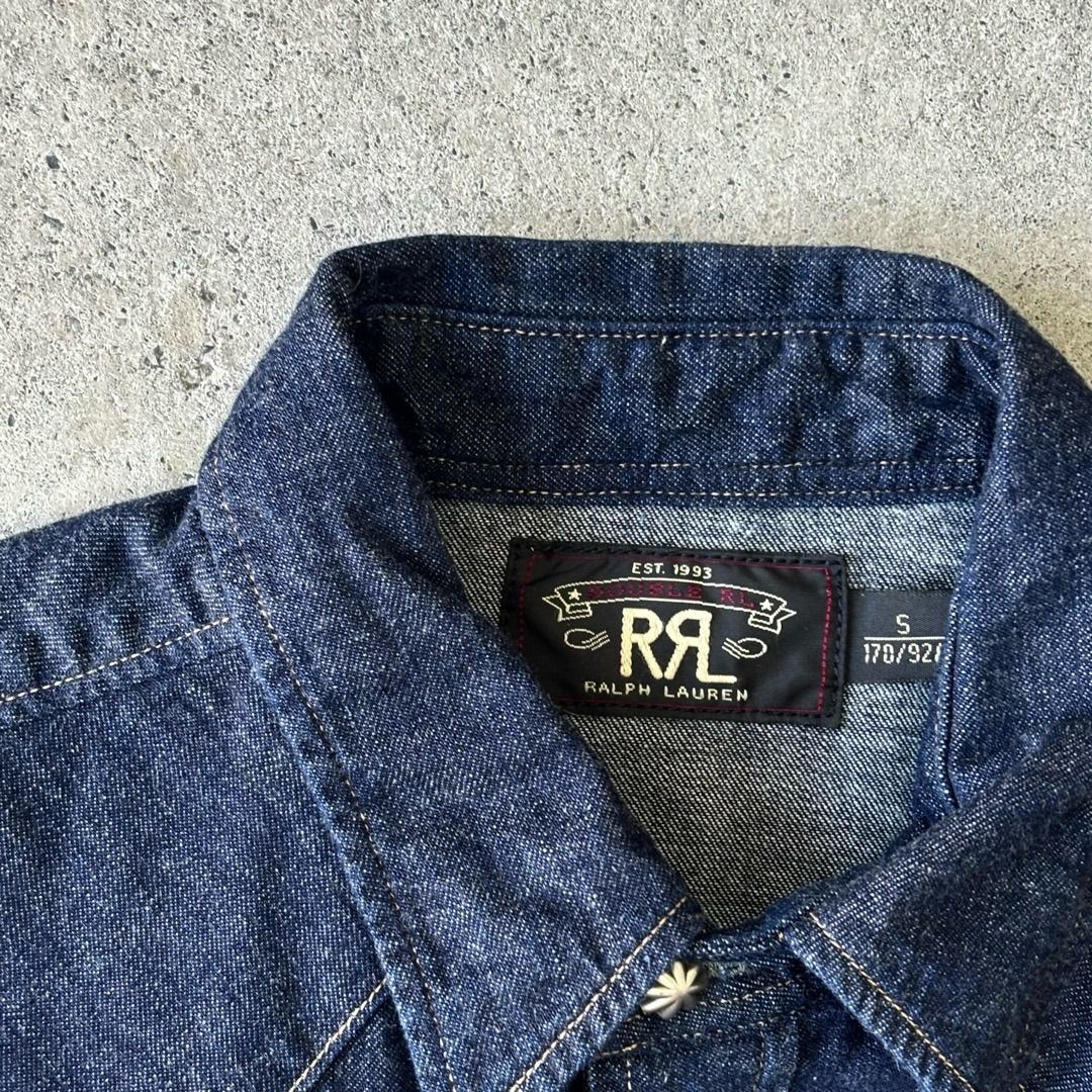 美品】DOUBLE RRL ダブルアールエル コンチョボタン デニムウエスタン