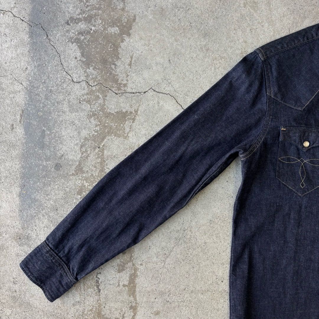 美品】DOUBLE RRL ダブルアールエル コンチョボタン デニムウエスタン