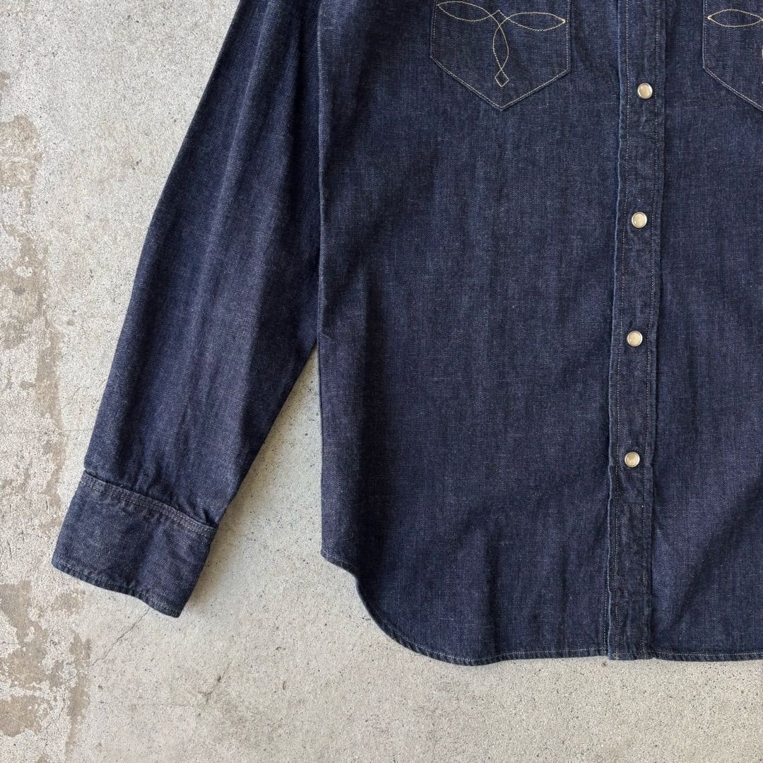 美品】DOUBLE RRL ダブルアールエル コンチョボタン デニムウエスタン