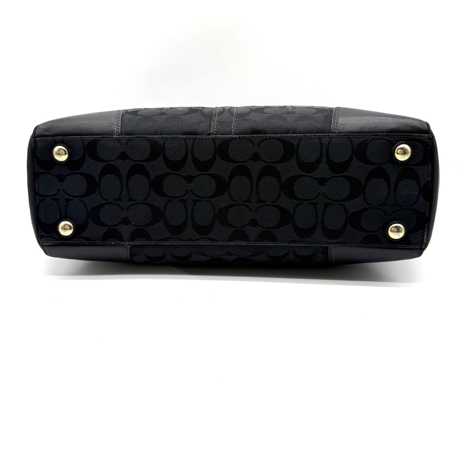 COACH y2k tote bag signature turn lock black leather コーチ ワン