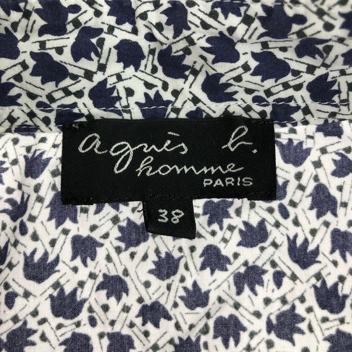 agnes b. homme アニエスベーオム 長袖シャツ サイズ:38 総柄/コットン 