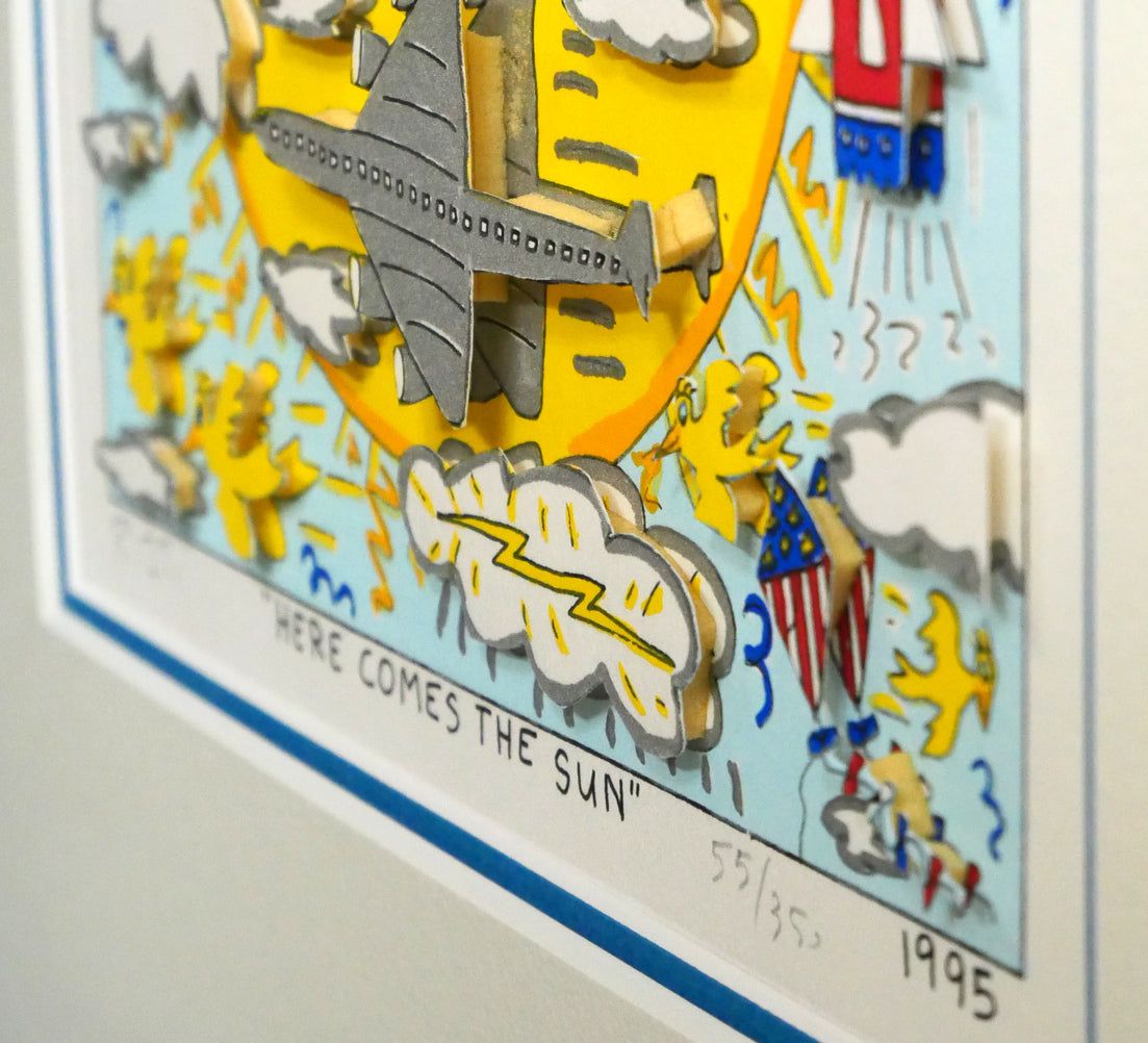 ジェームス リジィ（RIZZI）「HERE COMES THE SUN」3Dシルクスクリーン