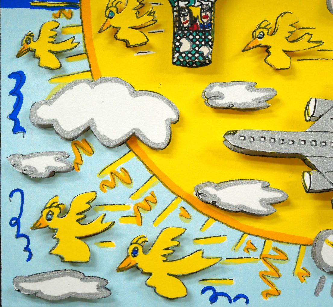 ジェームス リジィ（RIZZI）「HERE COMES THE SUN」3Dシルクスクリーン