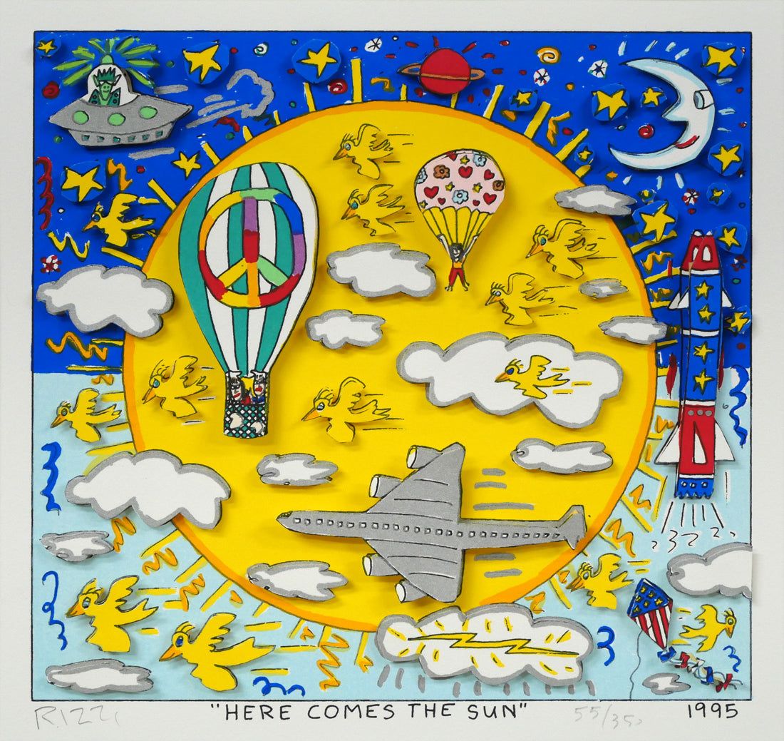 ジェームス リジィ（RIZZI）「HERE COMES THE SUN」3Dシルクスクリーン