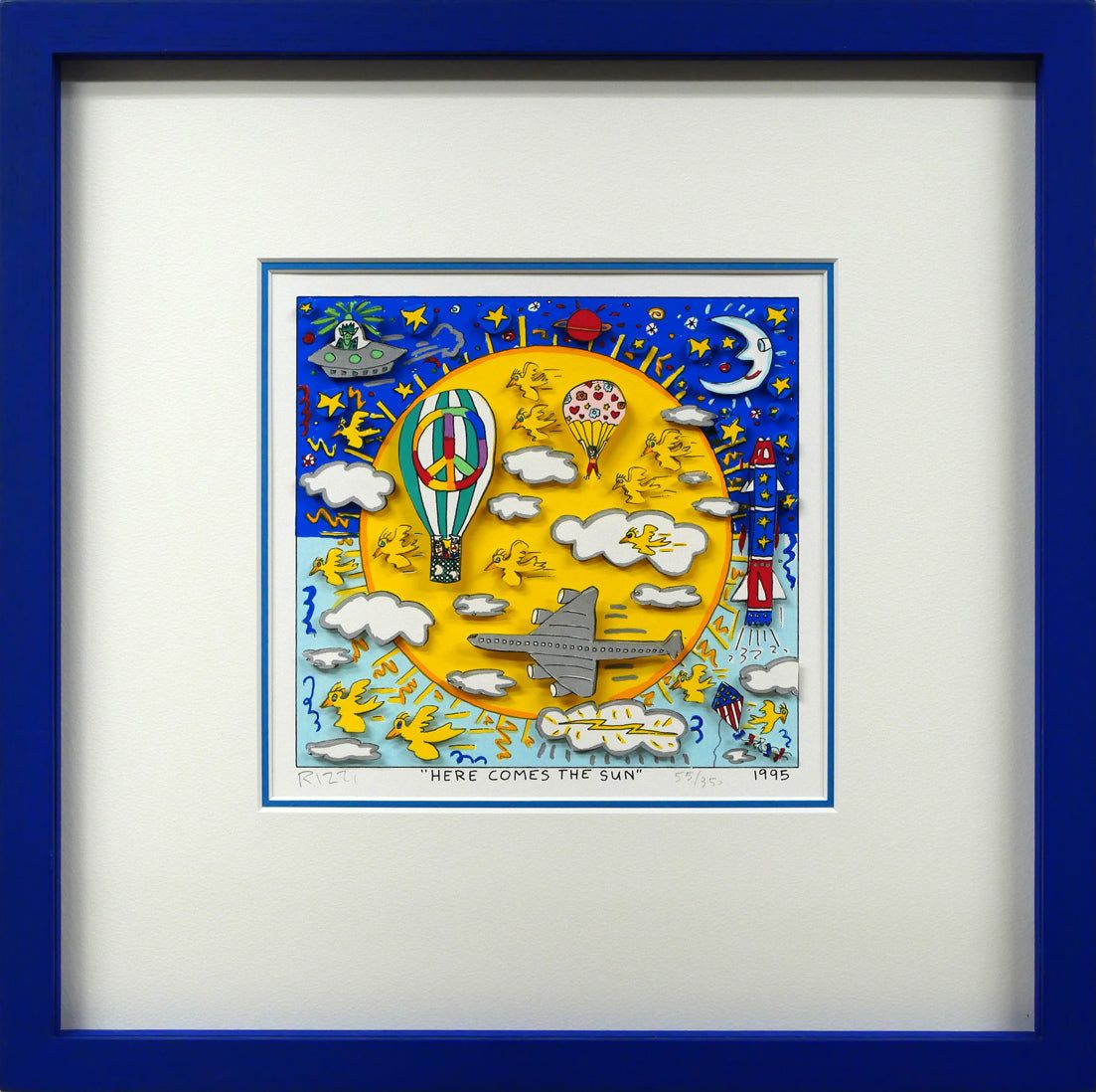 ジェームス リジィ（RIZZI）「HERE COMES THE SUN」3Dシルクスクリーン