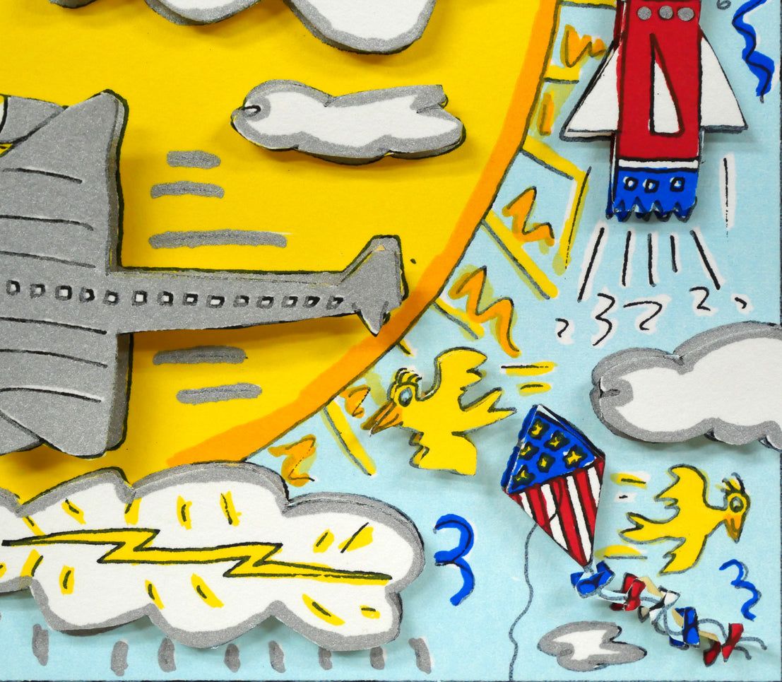 ジェームス リジィ（RIZZI）「HERE COMES THE SUN」3Dシルクスクリーン