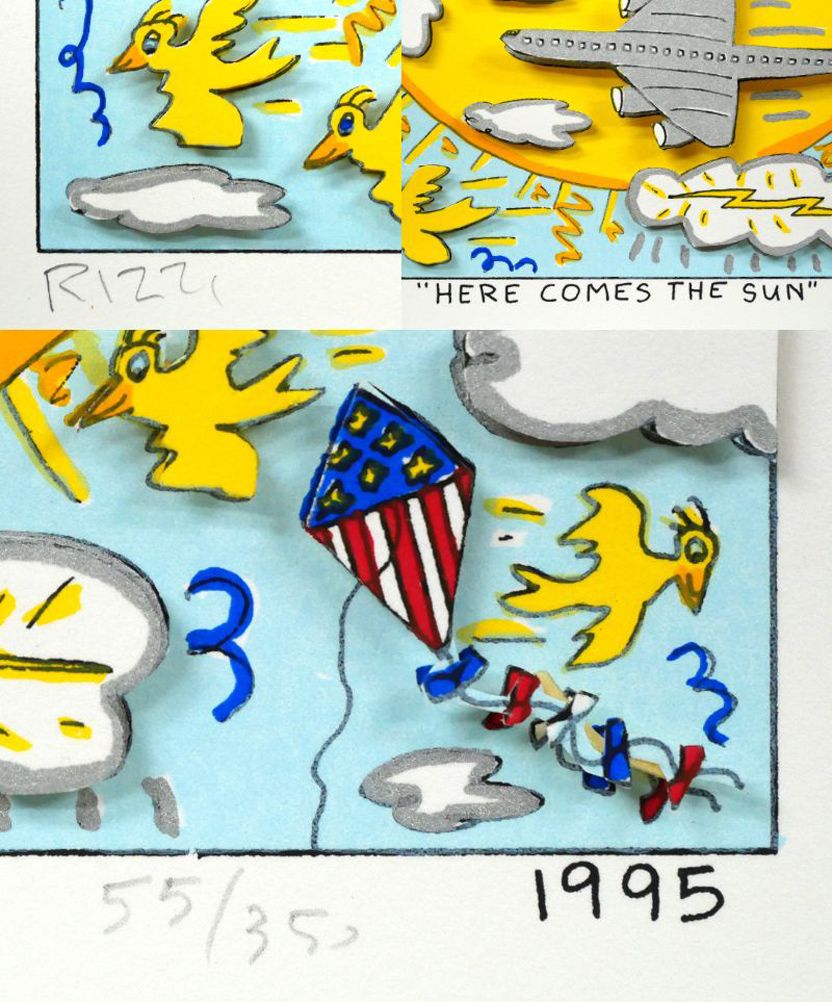 ジェームス リジィ（RIZZI）「HERE COMES THE SUN」3Dシルクスクリーン