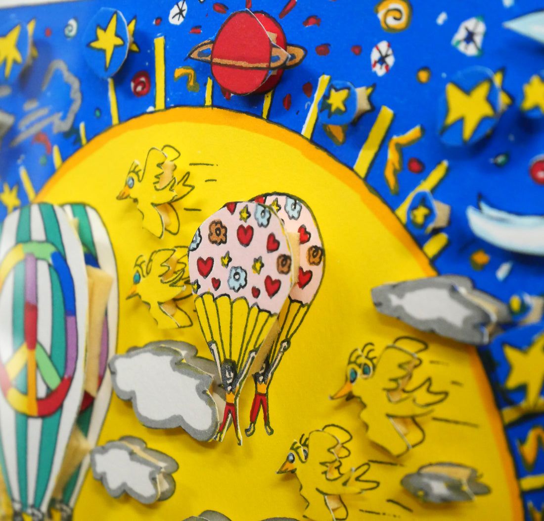 ジェームス リジィ（RIZZI）「HERE COMES THE SUN」3Dシルクスクリーン