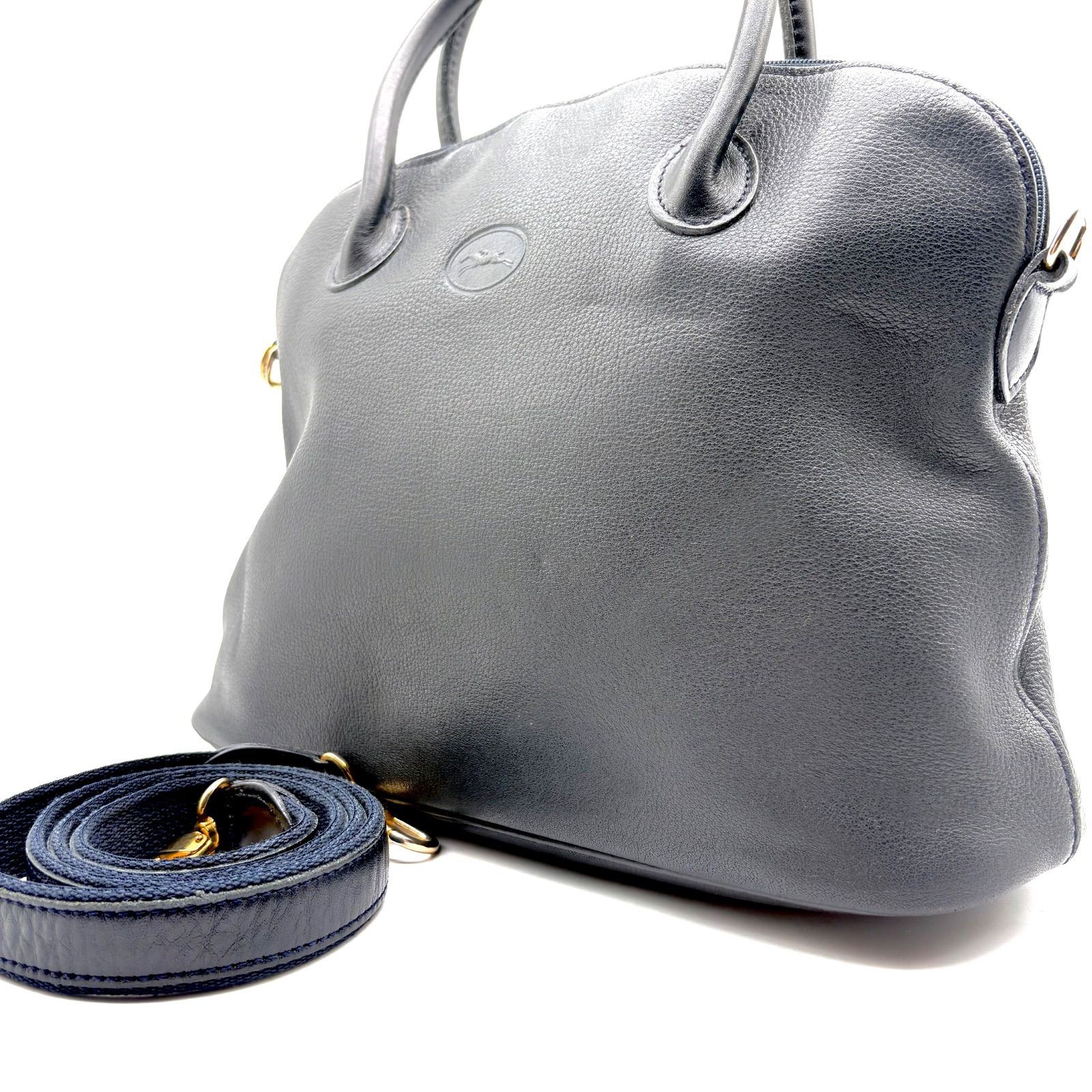 良品✨】Longchamp 2way leather shoulderbag ロンシャン オールレザー 