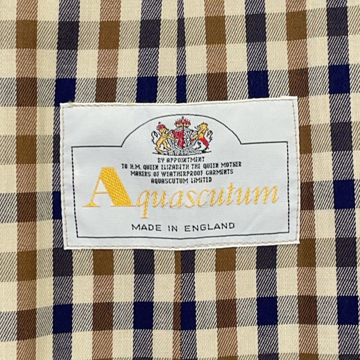 アクアスキュータム Aquascutum アクアスキュータム ｲｷﾞﾘｽ製 裏地ﾁｪｯｸ
