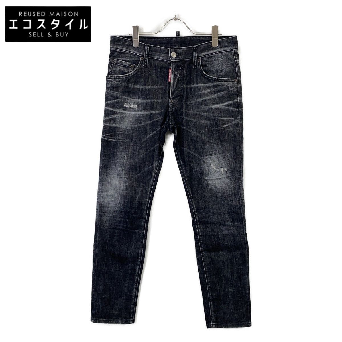 DSQUARED2 ディースクエアード 25年 S74LB1617 ﾌﾞﾗｯｸ SKATER JEAN ﾊﾟﾝﾂ 