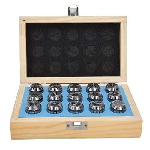 新品 15個ER25スプリングコレットセット、216mm炭素鋼フライス盤チャックセット、CNC用収納ボックス付きコレットチャック、彫刻機