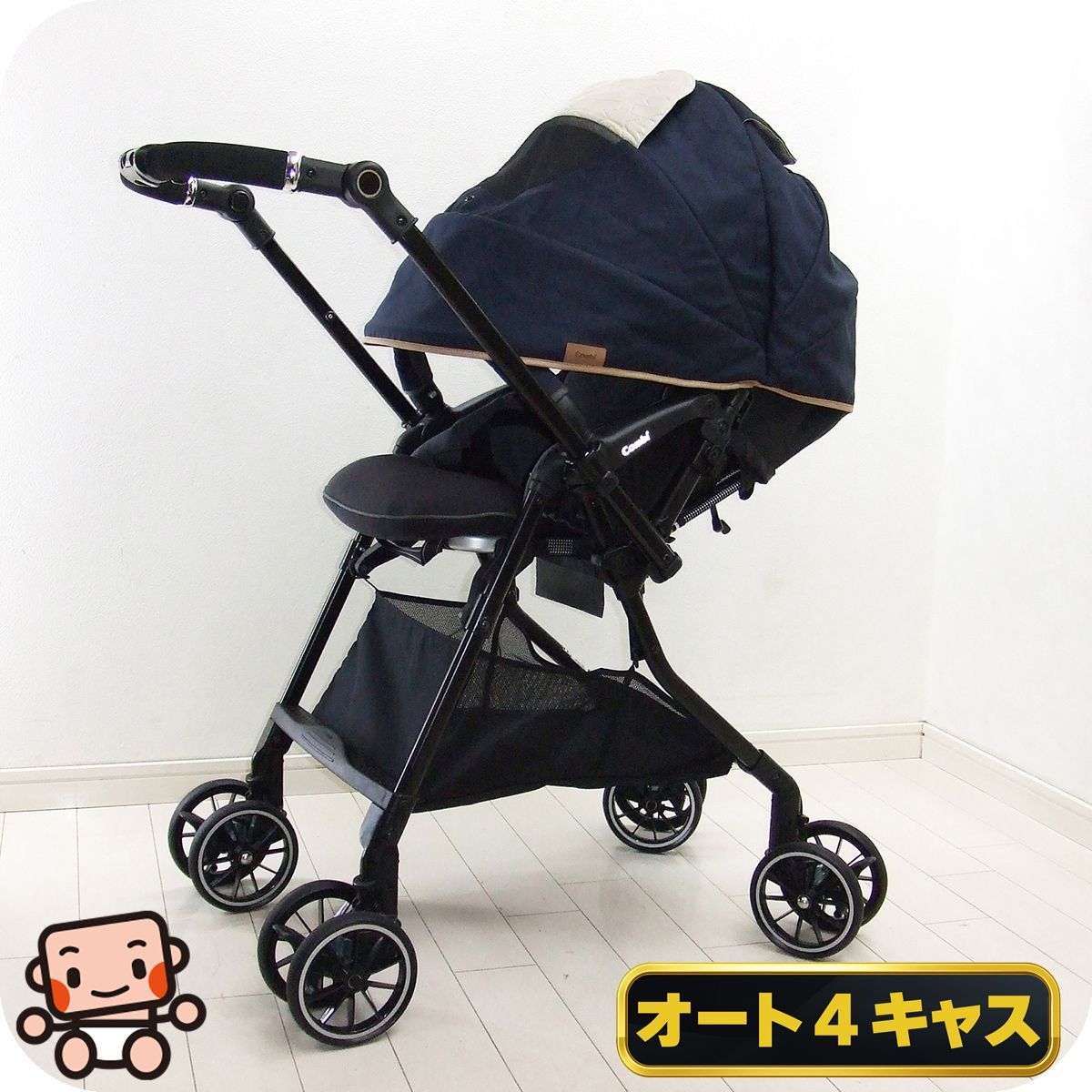 即決 combi スゴカルα 4キャスcompact HT ヘリンボングレー コンビ
