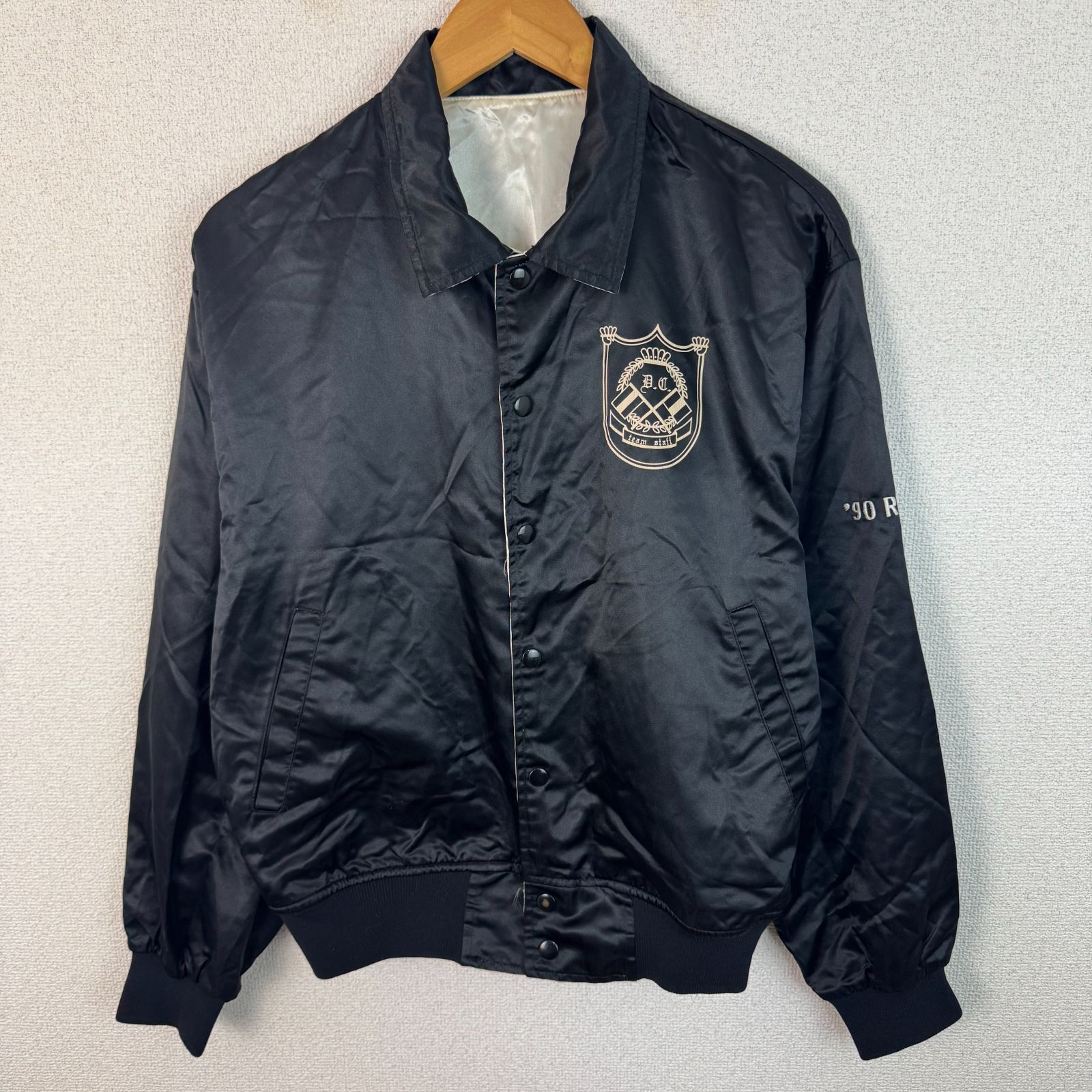 90s リバーシブル スタジャン バックプリント ブラック オフホワイト