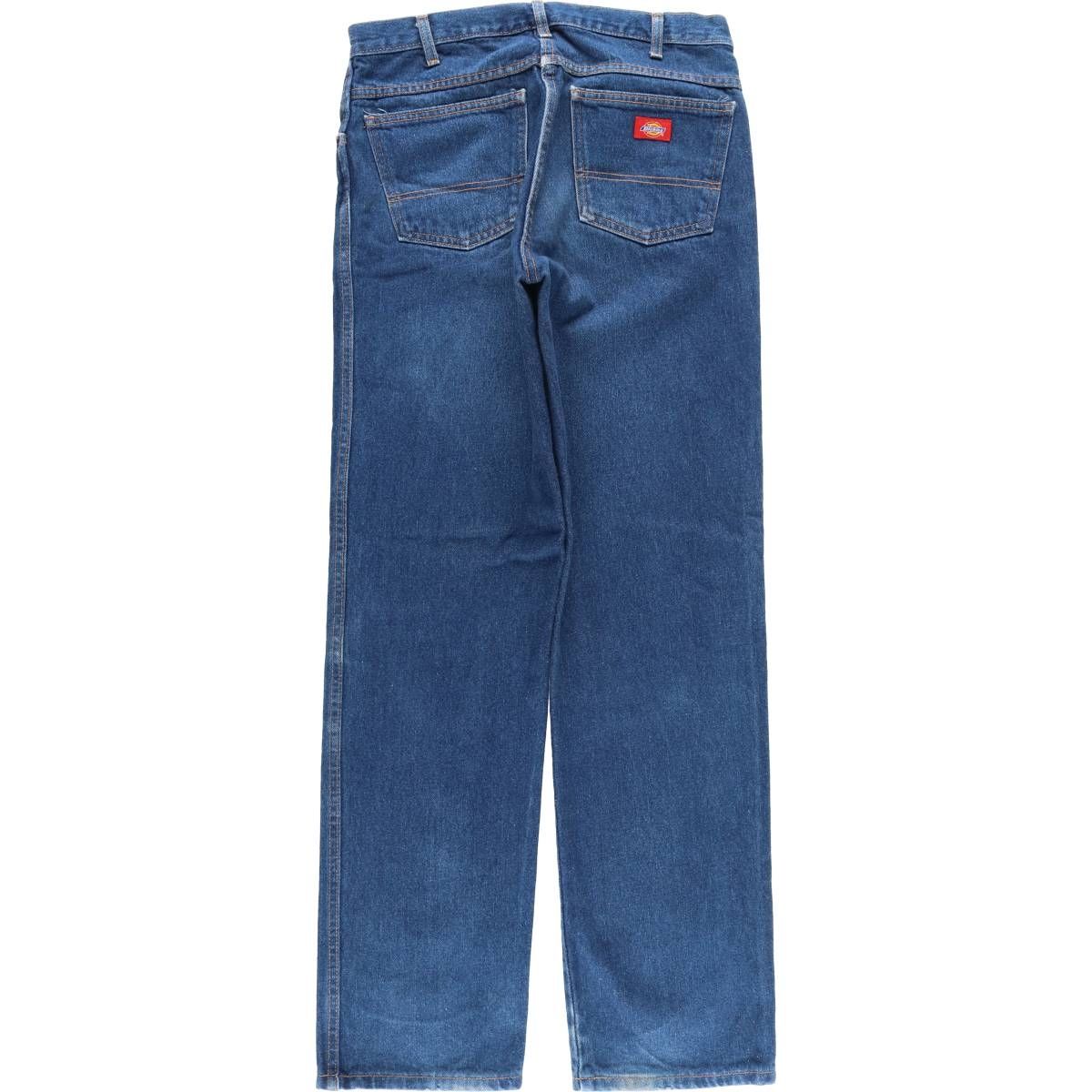 古着 ディッキーズ Dickies ロゴパッチ ストレートデニムパンツ メンズ
