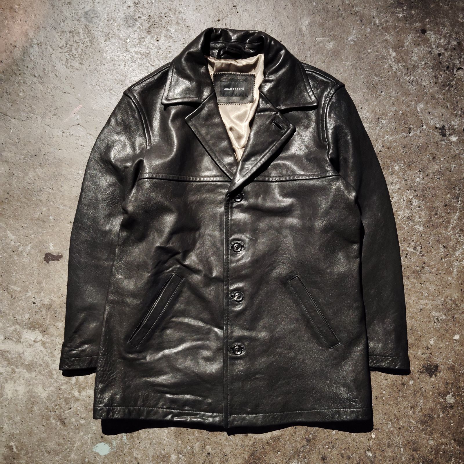 ADAM ET ROPE シープスキン ウォッシュド レザー カーコート M