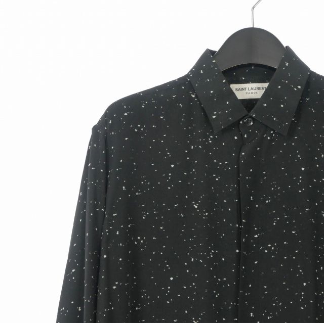サンローラン パリ SAINT LAURENT PARIS ロングスリーブ シルクシャツ