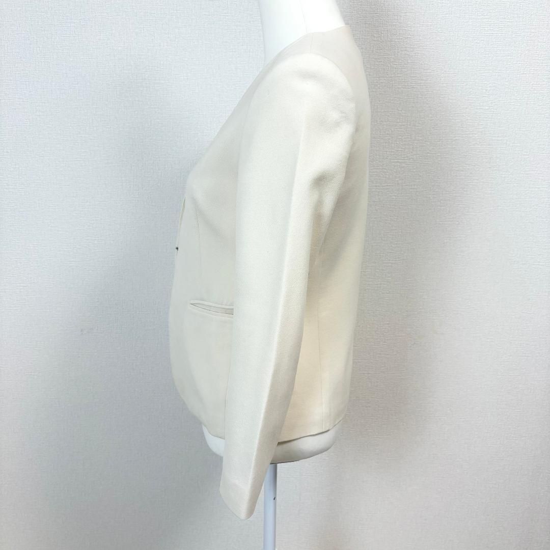 Theory luxe ノーカラージャケット フック 36 オフホワイト 無地