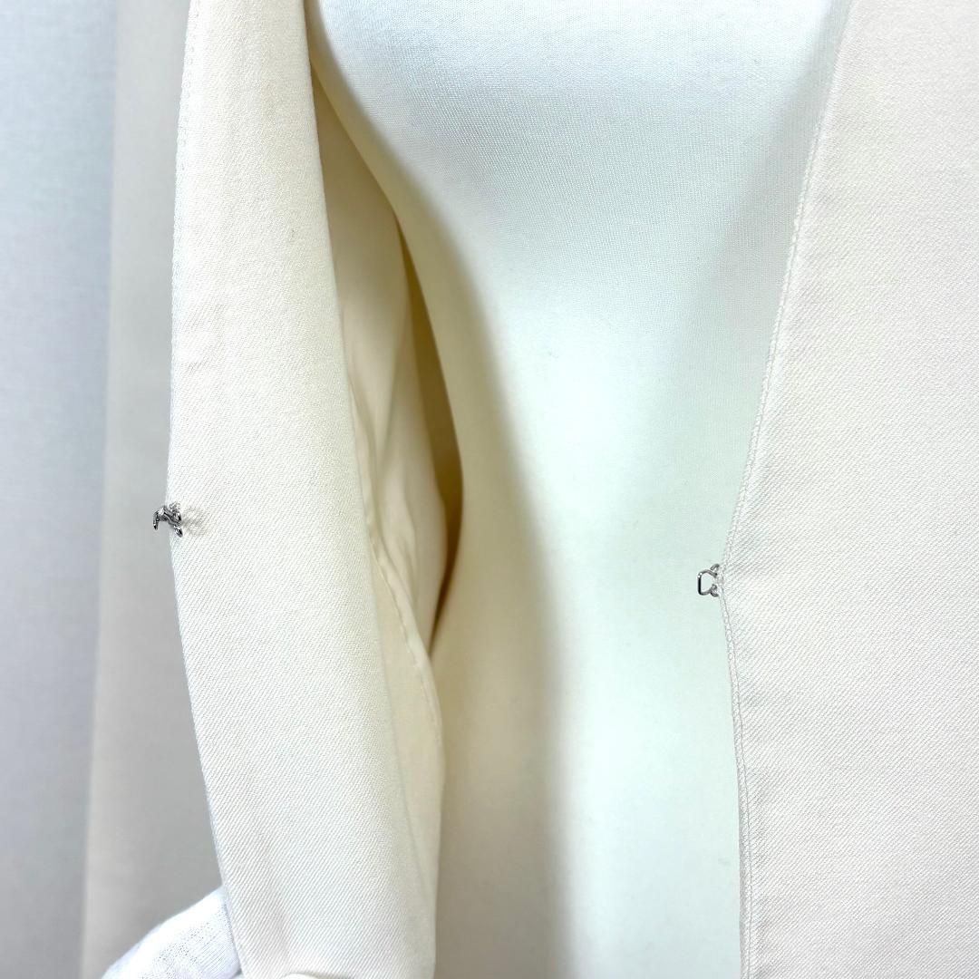 Theory luxe ノーカラージャケット フック 36 オフホワイト 無地