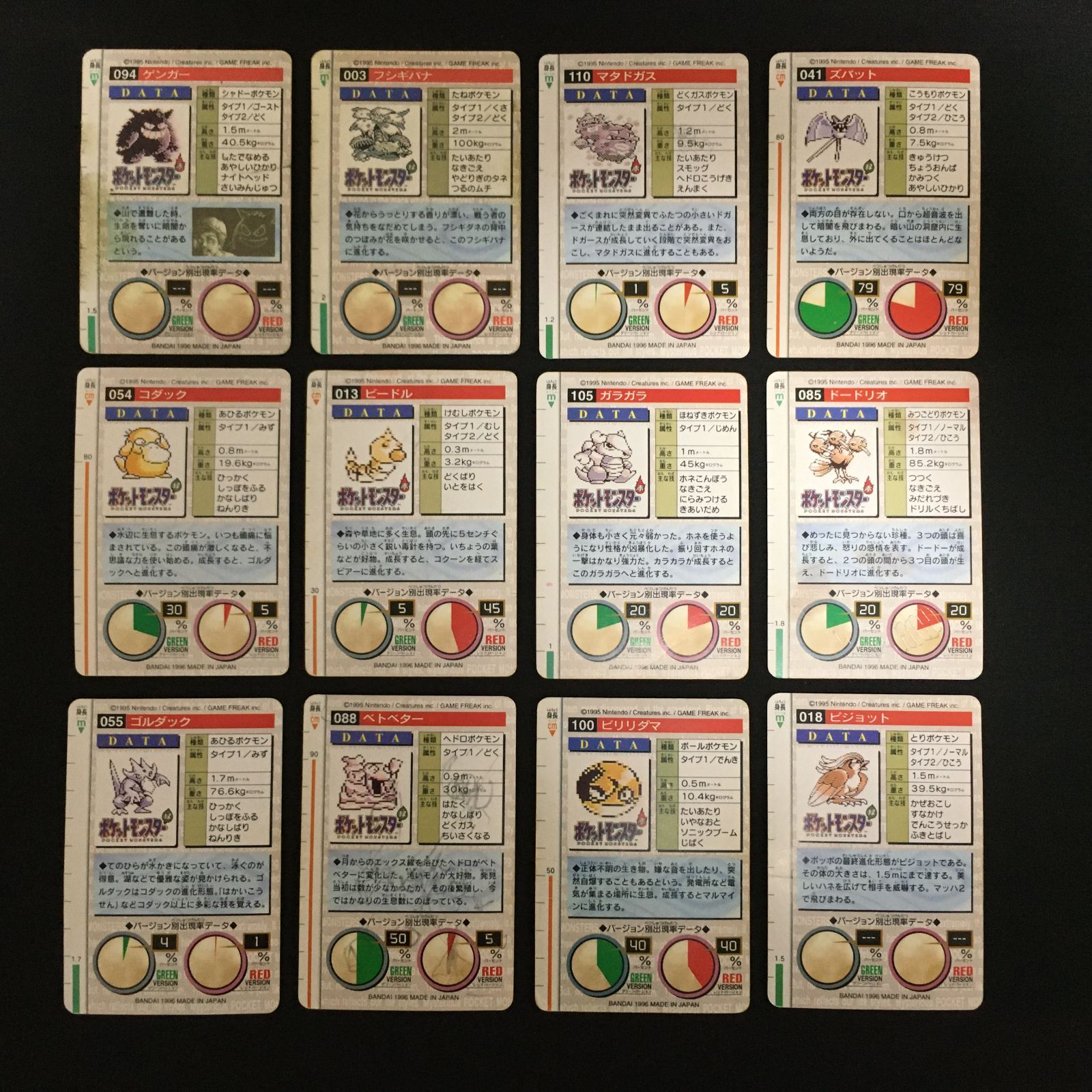 7001181 【ジャンク】まとめ 12枚 レア2枚他 カードダス 1996