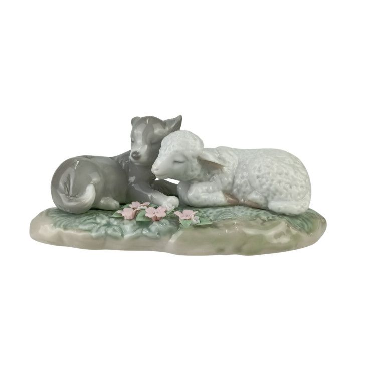 LLADRO リヤドロ 置物 平和の王国（狼と子羊） 6925 マルチカラー