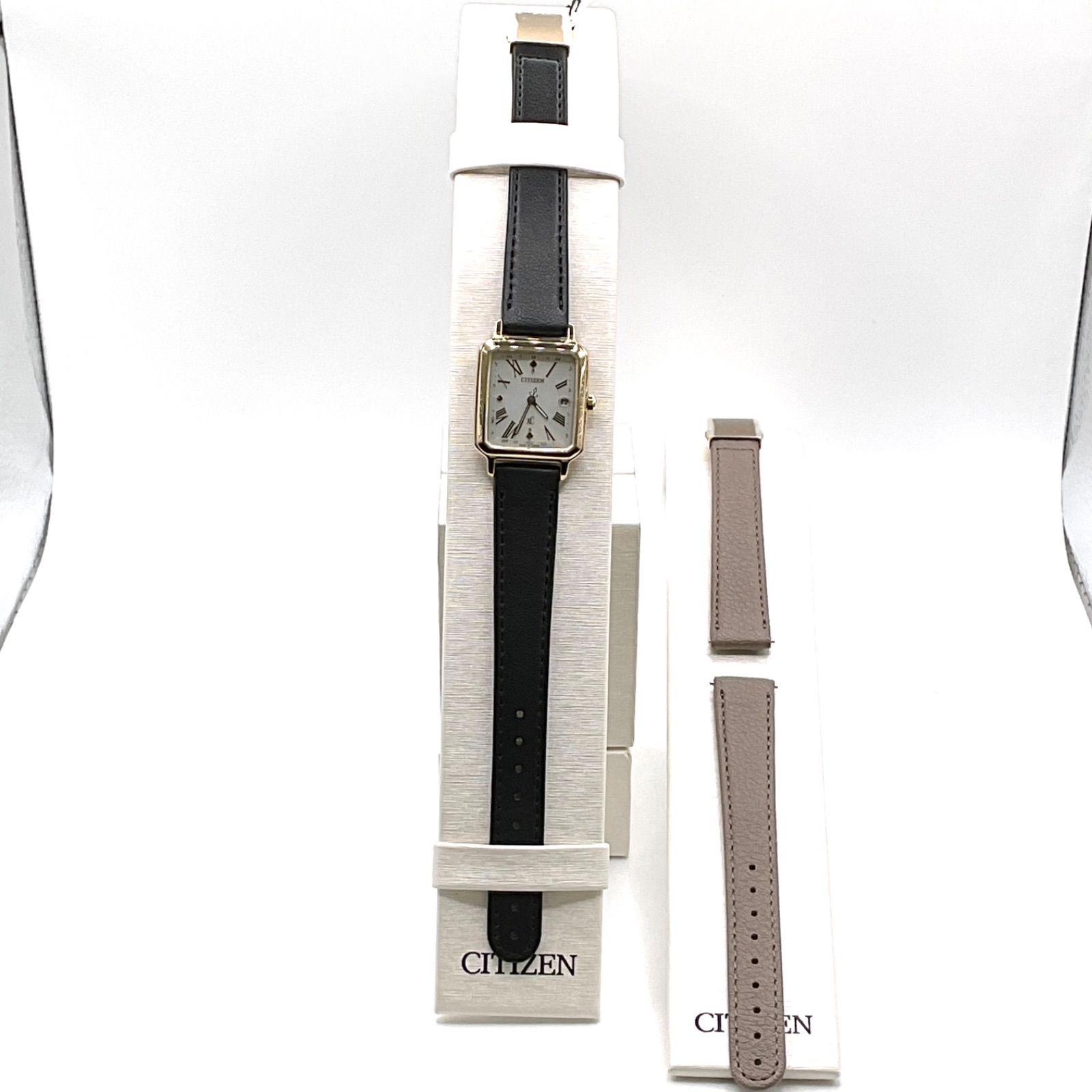 ✨新品 シチズン XC【ES9502-12A】 革ベルト 替えバンド付 レディース 