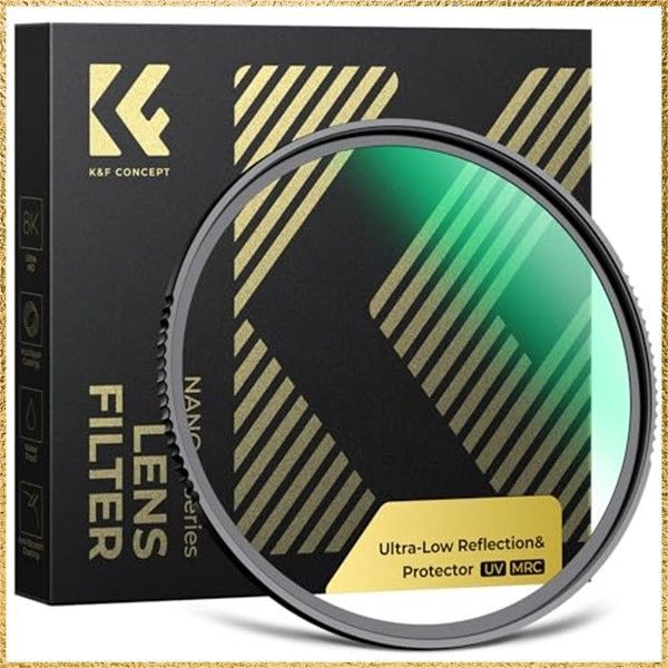 ☆彡送料無料でお届け☆彡67mm K&F CONCEPT 67mm 超低反射&強化 UVフィルター レンズフィルター 超低反射0.1% 強化ガラス 9H高硬度 撥水防汚 キズ防止 高透過率 両面28層コーティング レンズ保護フィルター レンズ保護用 （Nano