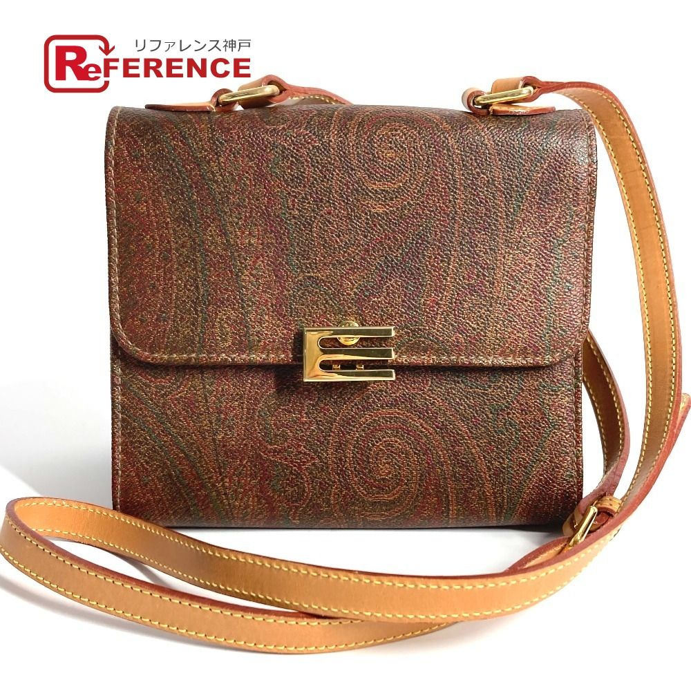 レディース 美品✨ETRO ペイズリー柄 PVC レザー ショルダーバッグ 