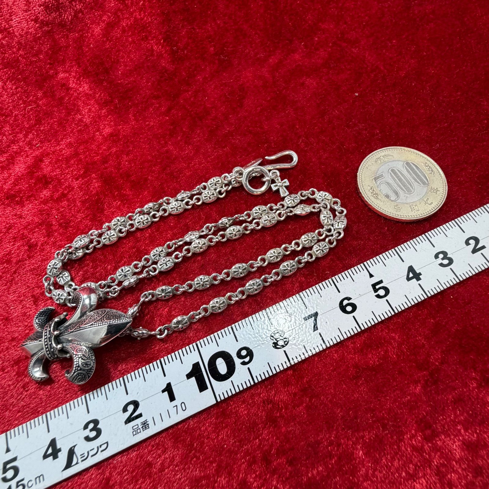 美品 ユリモチーフペンダントネックレス ジャスティンデイビス/Justin