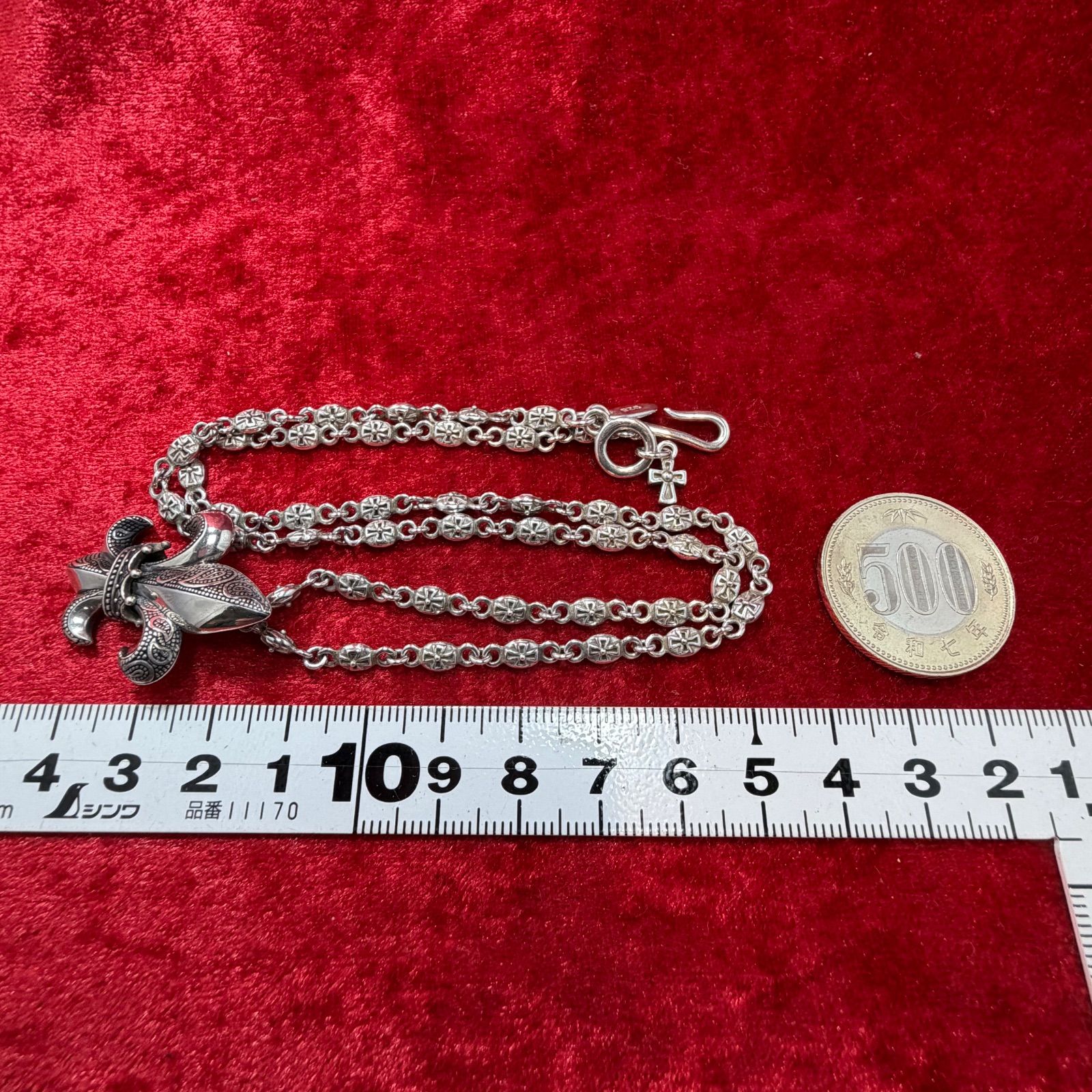 美品 ユリモチーフペンダントネックレス ジャスティンデイビス/Justin