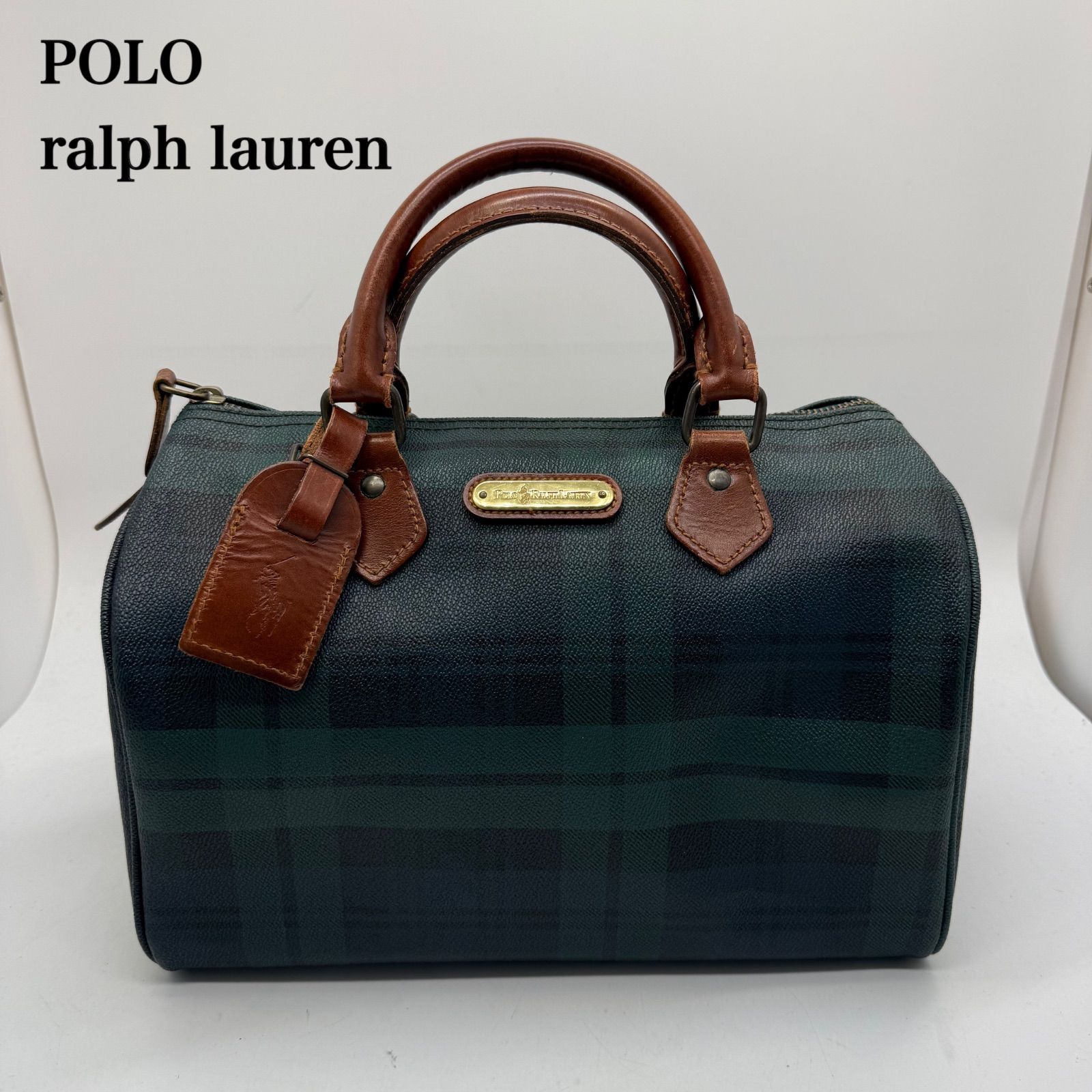 ポロ ラルフローレン ミニ ボストンバッグ ハンドバッグ PVC 90s POLO RALPH LAUREN 90s vintage mini Boston bag PVC LEATHER ポロ